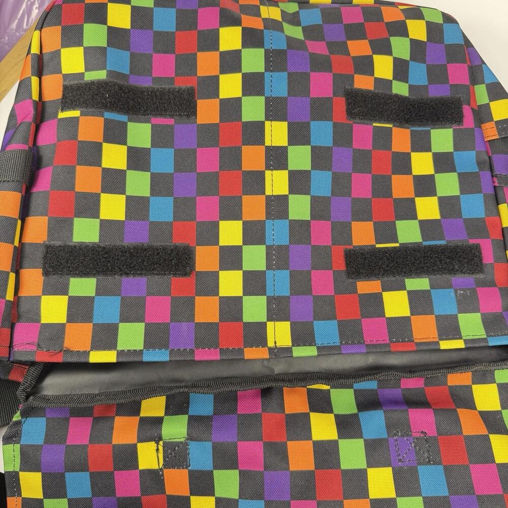 Yak Pak Messenger Bag Multi Color Checkered Shoulder Bag Multiple Pockets - Picture 7 of 8